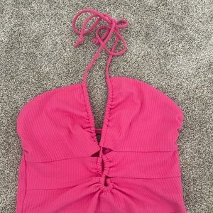 Hot pink halter top